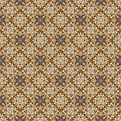 Gold pattern, ornament, decoration, seamless golden texture, geometric symmetric background, fashion print small shapes, wallpaper, fabric, textile, wrapping paper vector design template.