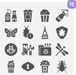 Simple set of defect related filled icons.