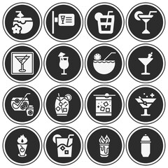 16 pack of cocktails  filled web icons set
