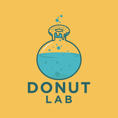 modern donut lab logo design idea