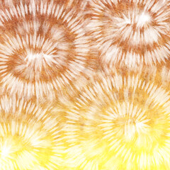 Tye Dye brown yellow gradient white  background. watercolor paint background
