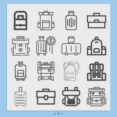 Simple set of dressing case related lineal icons.