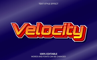 Editable text effect Velocity Text Style