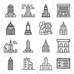 Fototapeta premium 16 pack of conquered lineal web icons set