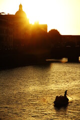 sunset time in Florence , Italy