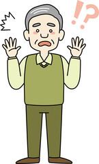 驚くおじいさん（全身）