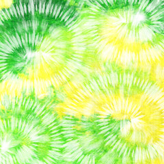 Fototapeta premium Tye Dye green yellow white gradient white background.