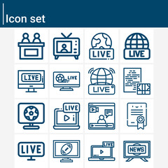 Simple set of shows related lineal icons.