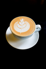 Coffee served in a white cup