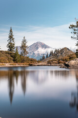 Lake reflection at Mount Shasta