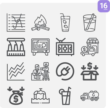Simple set of distribute related lineal icons.