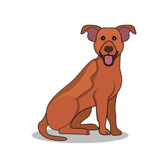 Animal Dog Icon Vector Flat Background
