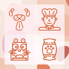 Simple set of lad related lineal icons