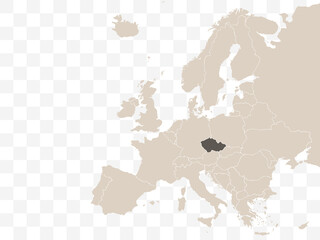 Fototapeta na wymiar Czech republic on Europe map vector. Vector illustration.