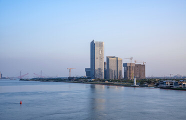 Fototapeta na wymiar Scenic view of Lingshan Island Jianhai Bay, Nansha Pearl Bay, Guangzhou, China