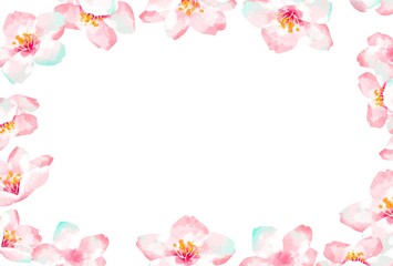 Obraz na płótnie Canvas 優しいタッチの桜のフレーム