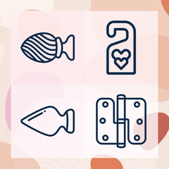 Simple set of swinging related lineal icons