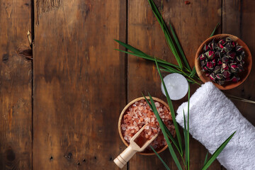 spa still life with towel and candle