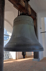 Fototapeta premium Ancient bell on bell tower in Rostov Kremlin, Rostov, Yaroslavl region, Russia