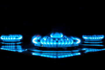 gas burners burn with blue flame