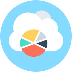 Fototapeta premium Cloud Graph Vector Icon 