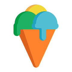 ice cream cone icon with flat style. Suitable for website design, logo, app and ui.