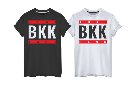 bkk thailand typography Print on T-shirts,Vector illustration.