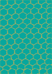 polygon pattern green with yellow