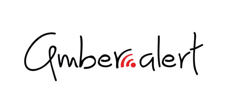 Slogan emergency, Amber Alert warning sign. Emergencies alerts signal. Flat vector attention quote symbol. Save missing children. 