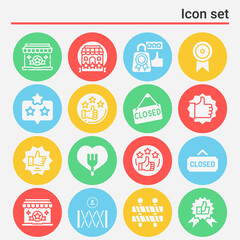 Fototapeta premium 16 pack of closure filled web icons set