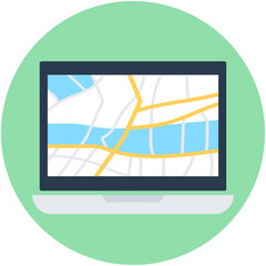 
Online Map Vector Icon
