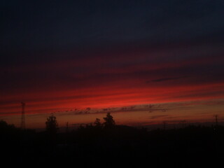 Obraz premium time lapse sunset over the city
