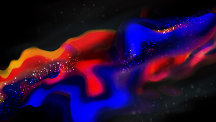 red blue wavy background design. Colorful wavy texture greeting card design