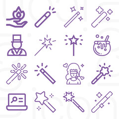 16 pack of deception  lineal web icons set