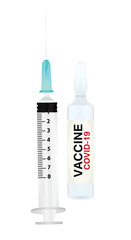 Vaccine covid-19 ampule template. vector illustration