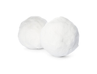 Fototapeta na wymiar Round snowballs isolated on white. Winter activities