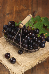 Fresh black grapes