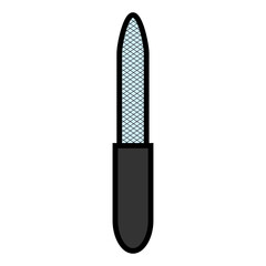 Black iron flat icon is a simple fashionable glamorous cosmic metal nail file, manicure and pedicure guidance. illustration