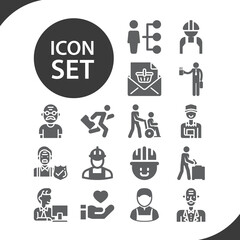 Simple set of volunteer related filled icons.