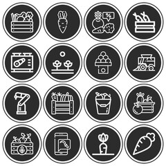 16 pack of output  lineal web icons set