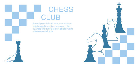 Fototapeta premium Light and Dark Chess Pieces. Queen, Bishop, Knight, Castle, Pawn. Vector illustration.