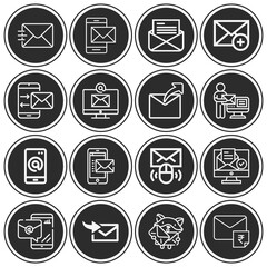 16 pack of addresses  lineal web icons set