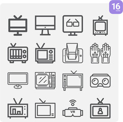 Simple set of worlds related lineal icons.