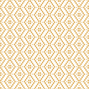 Ethnic Gold and White Vector Pattern with rhombs. Geometric Ornament