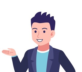 Short-haired man in a dark blue jacket