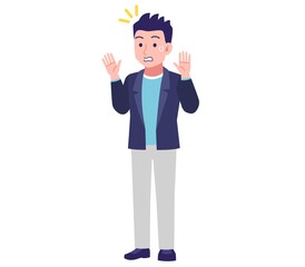 Short-haired man in a dark blue jacket