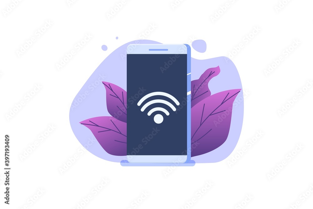 Poster wifi connection concept. remote connected devices. vector illustration.