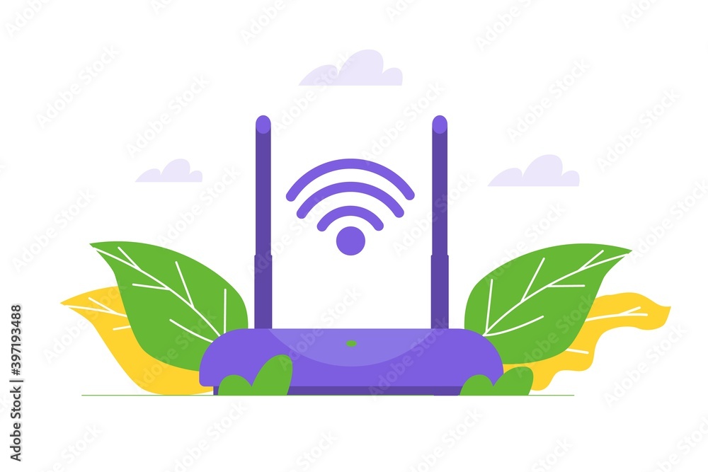 Poster wifi connection concept. remote connected devices. vector illustration.