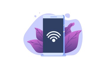 WiFi Connection concept. Remote connected devices. Vector illustration.