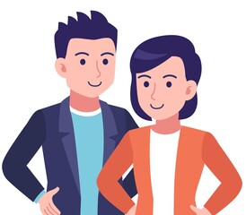 グラフィカルな若い夫婦